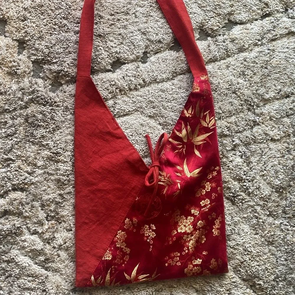 Cross body brocade fabric beautiful Asian inspired handbag